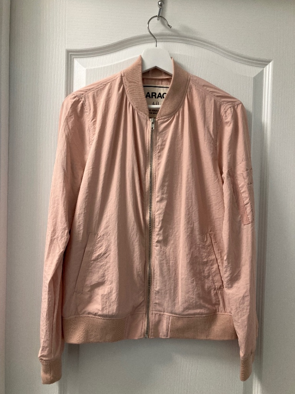 Garage lightweight zip up jacket in blush rose colour size Large